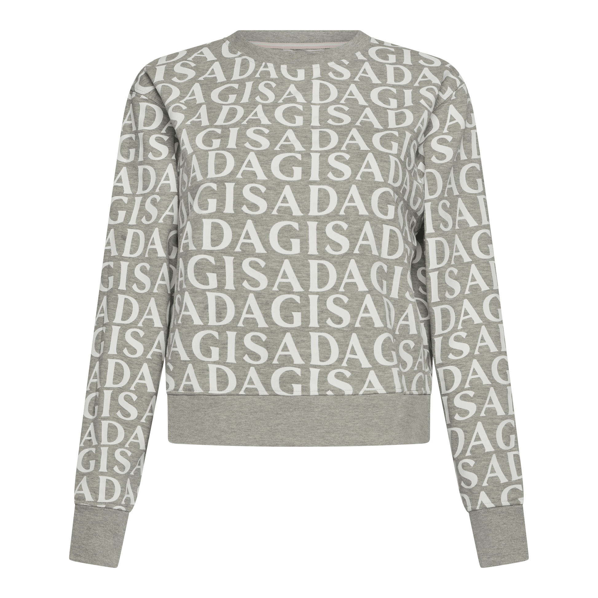 Crop Sweatshirt in Midweight Cotton with Allover Print - Gisada.com