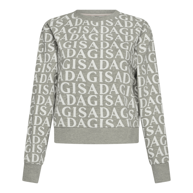 Crop Sweatshirt in Midweight Cotton with Allover Print - Gisada.com