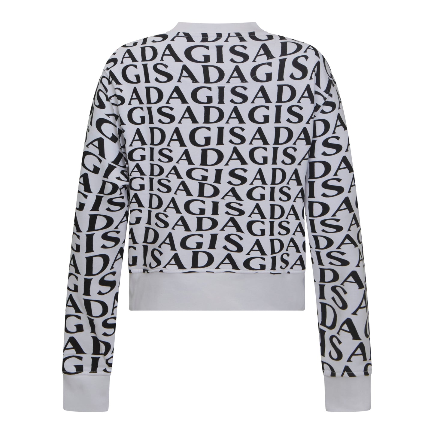 Crop Sweatshirt in Midweight Cotton with Allover Print - Gisada.com