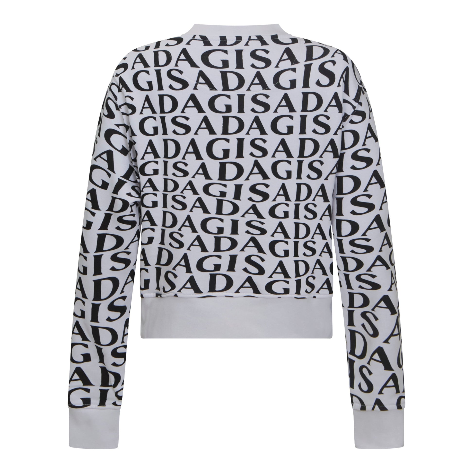 Crop Sweatshirt in Midweight Cotton with Allover Print - Gisada.com