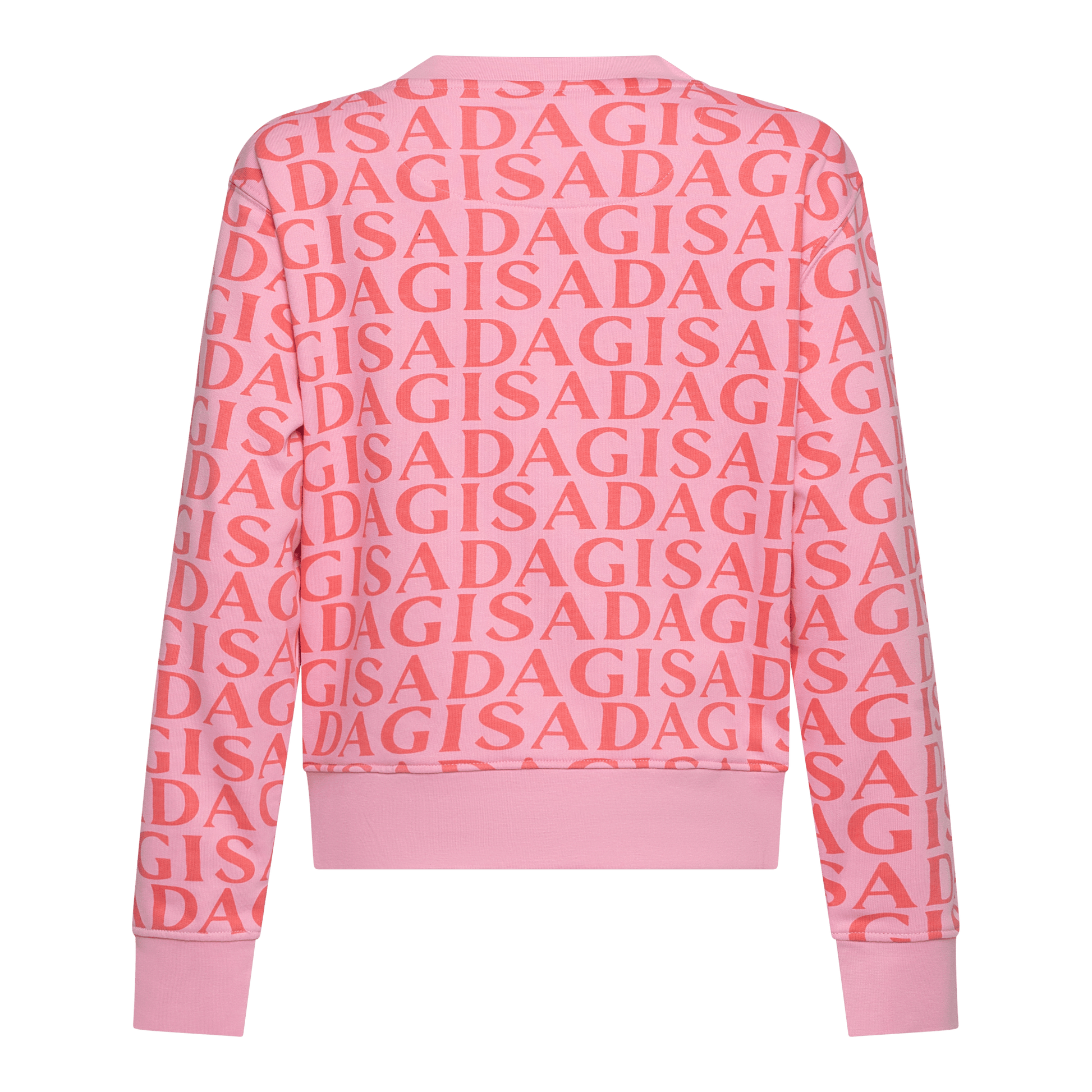 Crop Sweatshirt in Midweight Cotton with Allover Print - Gisada.com