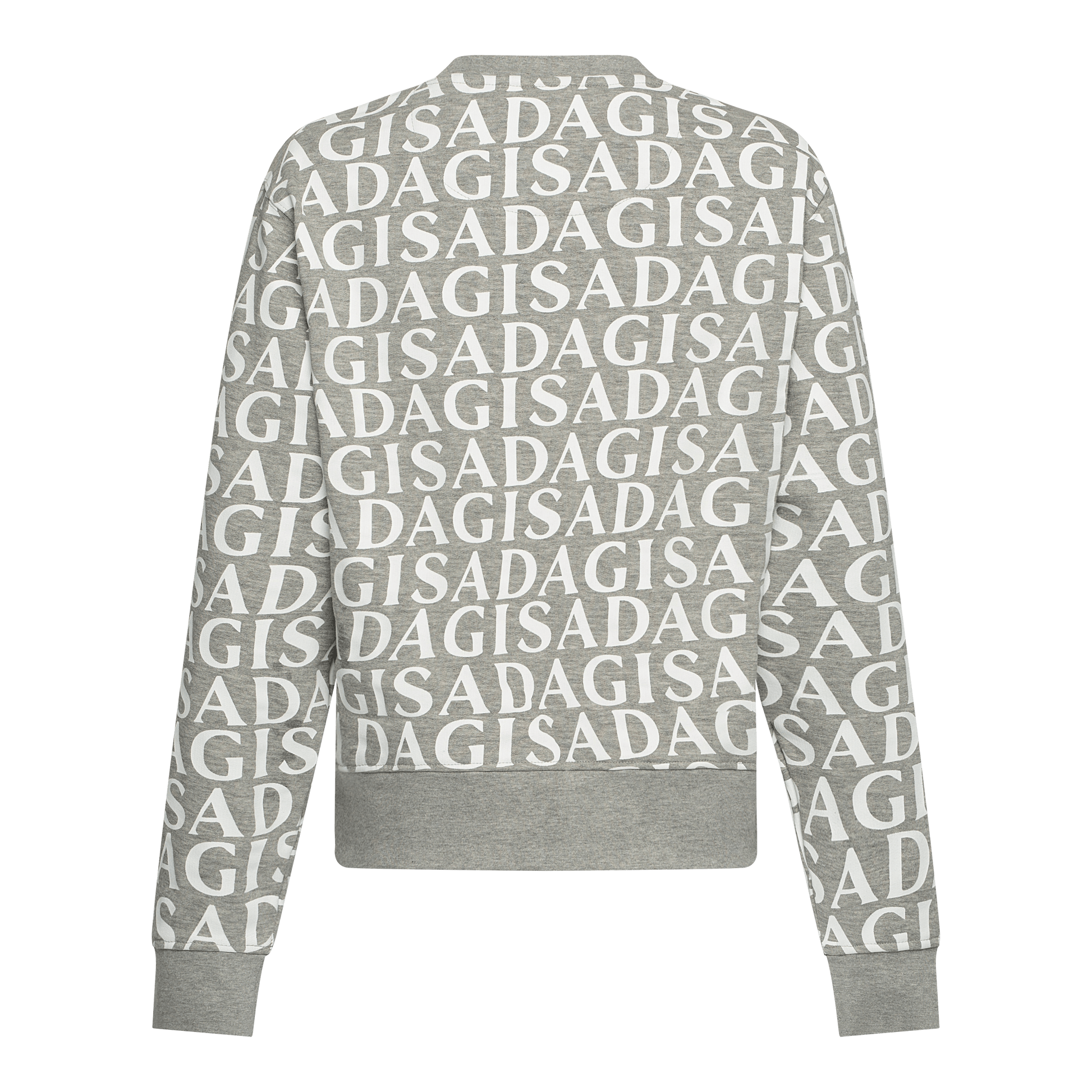 Crop Sweatshirt in Midweight Cotton with Allover Print - Gisada.com