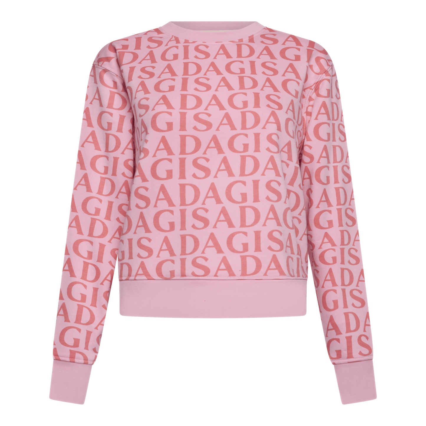 Crop Sweatshirt in Midweight Cotton with Allover Print - Gisada.com