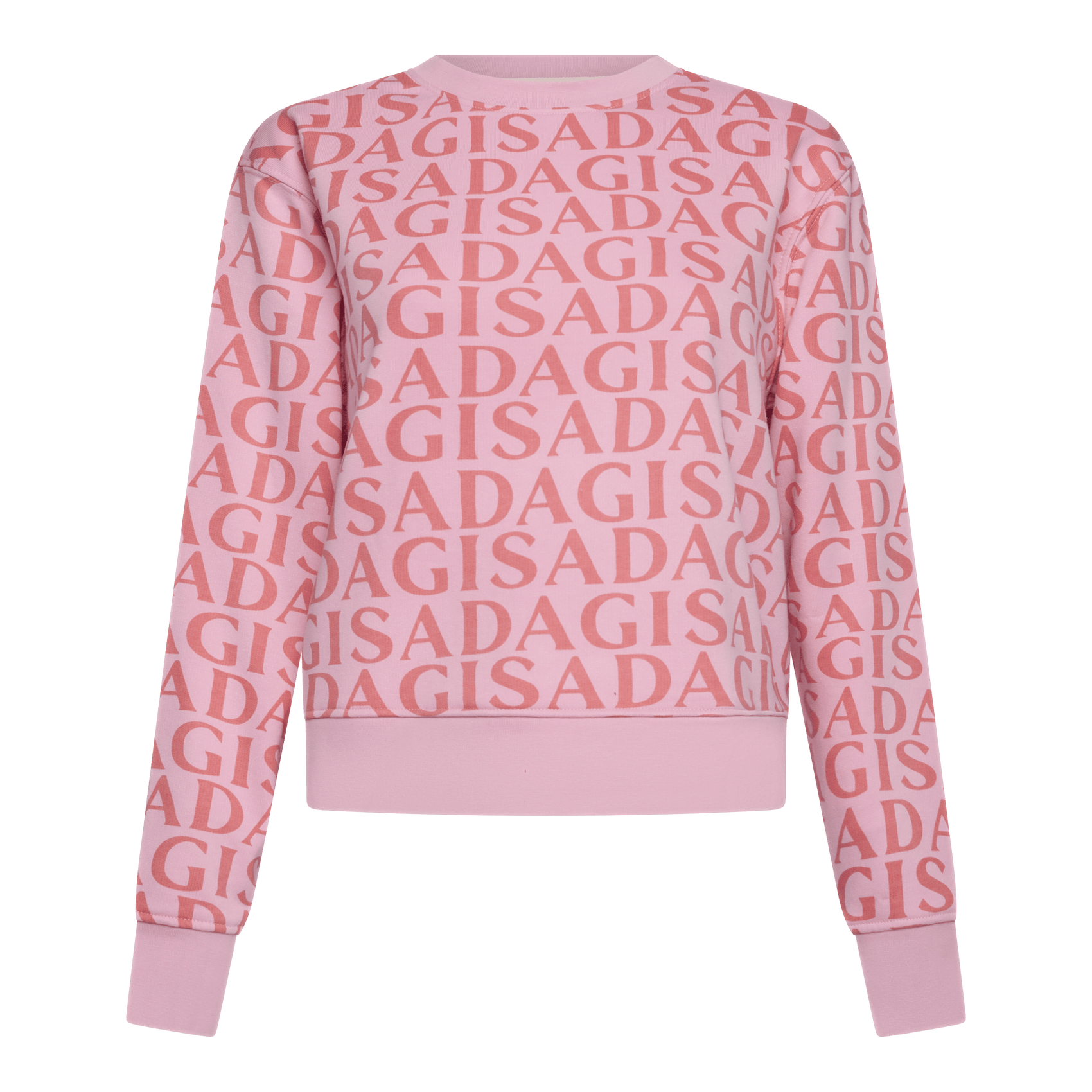 Crop Sweatshirt in Midweight Cotton with Allover Print - Gisada.com