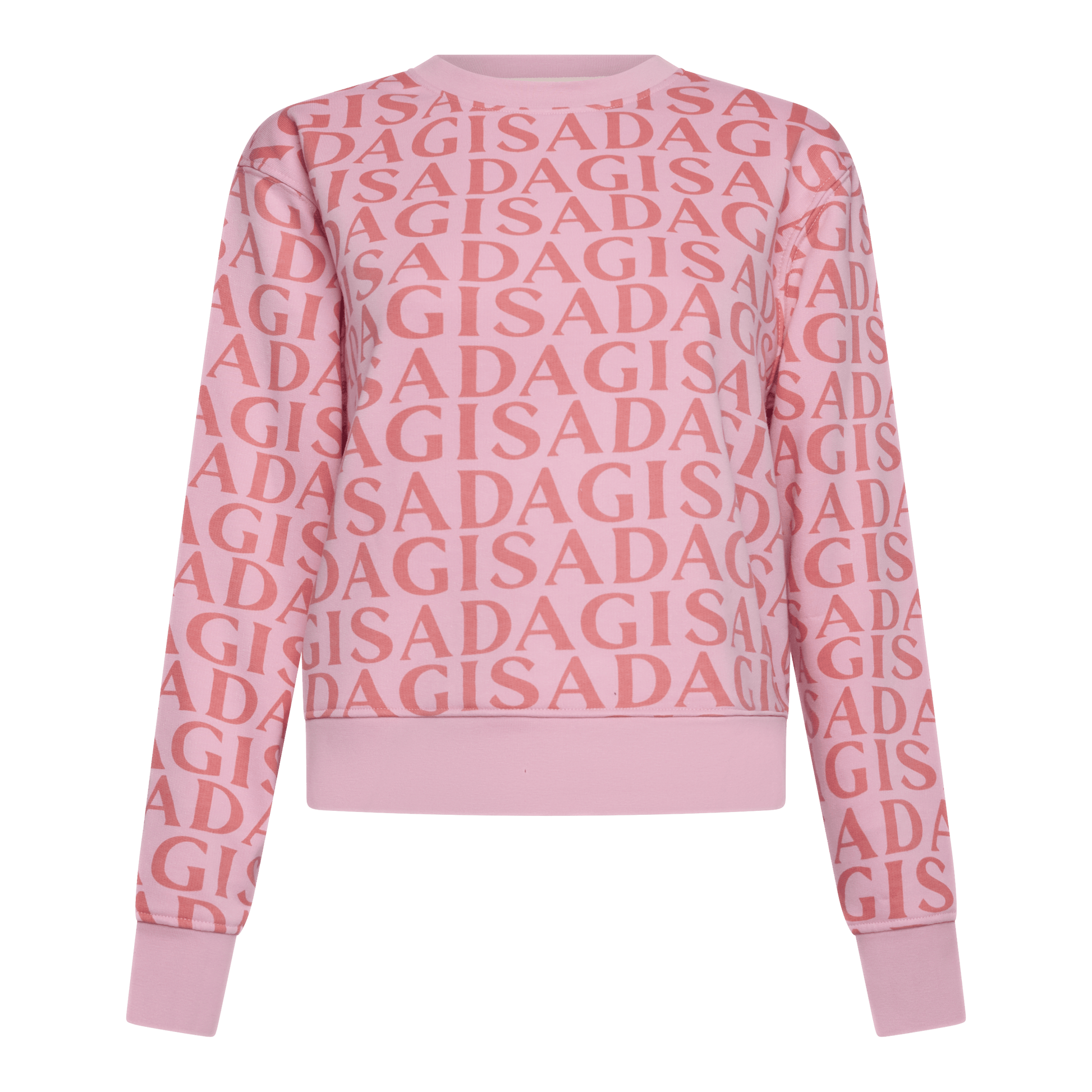 Crop Sweatshirt in Midweight Cotton with Allover Print - Gisada.com