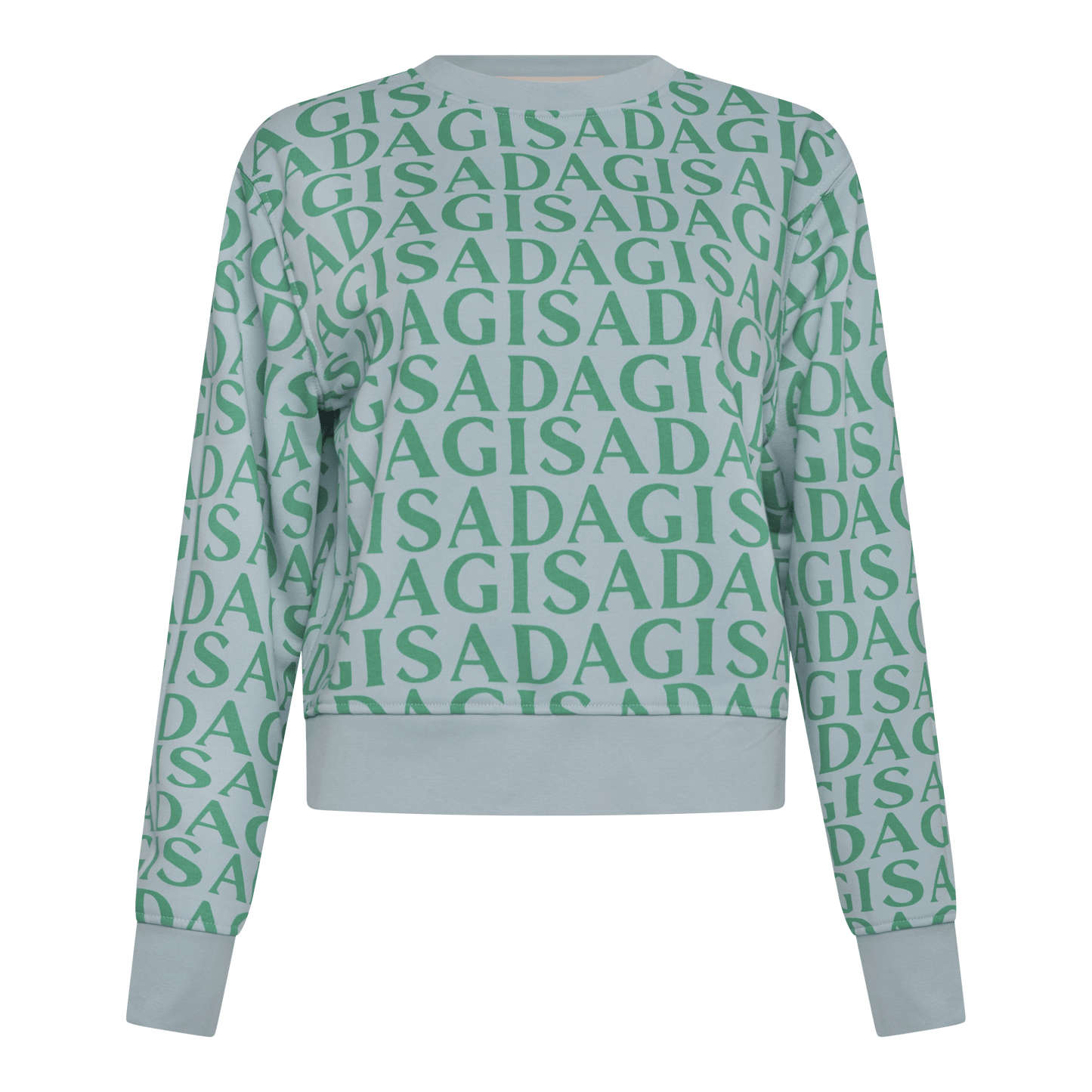 Crop Sweatshirt in Midweight Cotton with Allover Print - Gisada.com