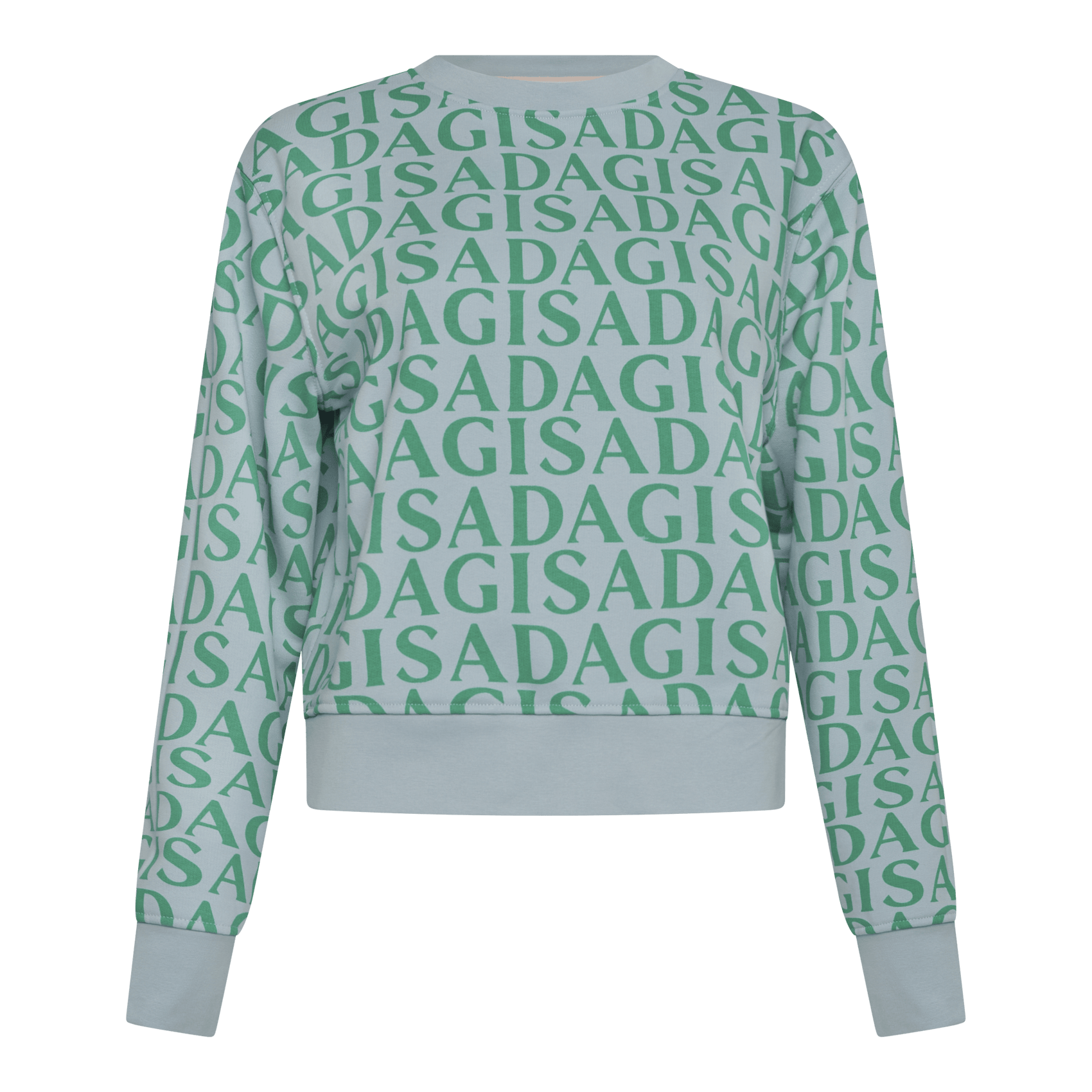 Crop Sweatshirt in Midweight Cotton with Allover Print - Gisada.com