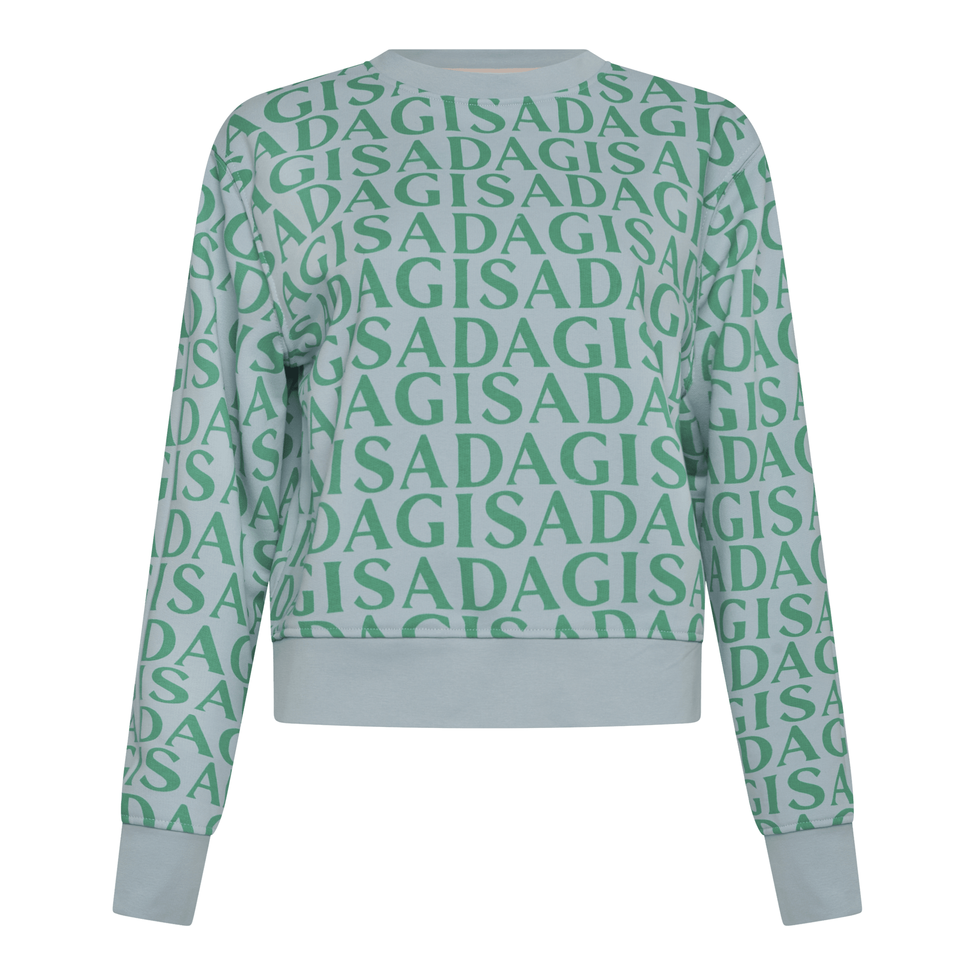 Crop Sweatshirt in Midweight Cotton with Allover Print - Gisada.com