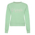 Crop Sweatshirt in Midweight Cotton with Cursive Flock Print - Gisada.com