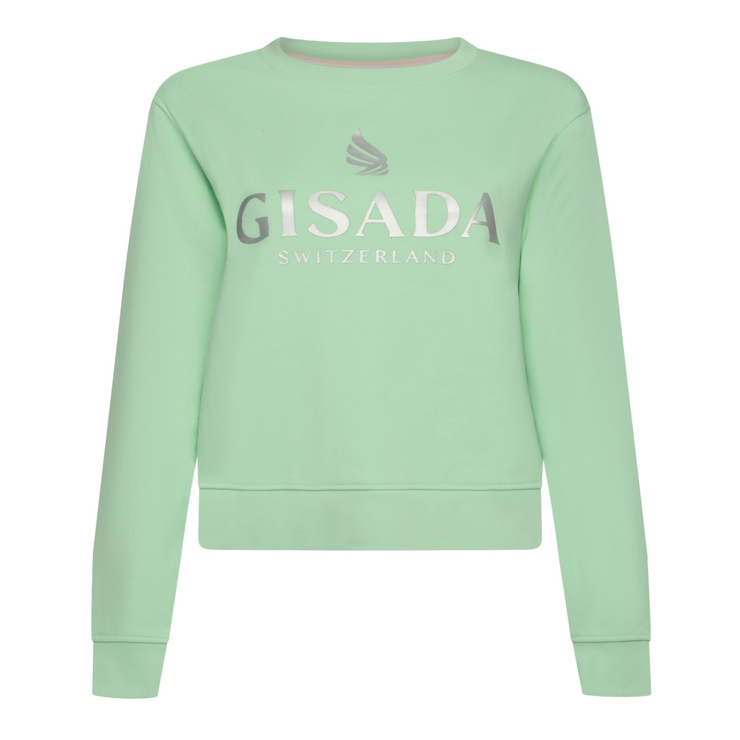 Crop Sweatshirt in Midweight Cotton with Glitter Print - Gisada.com