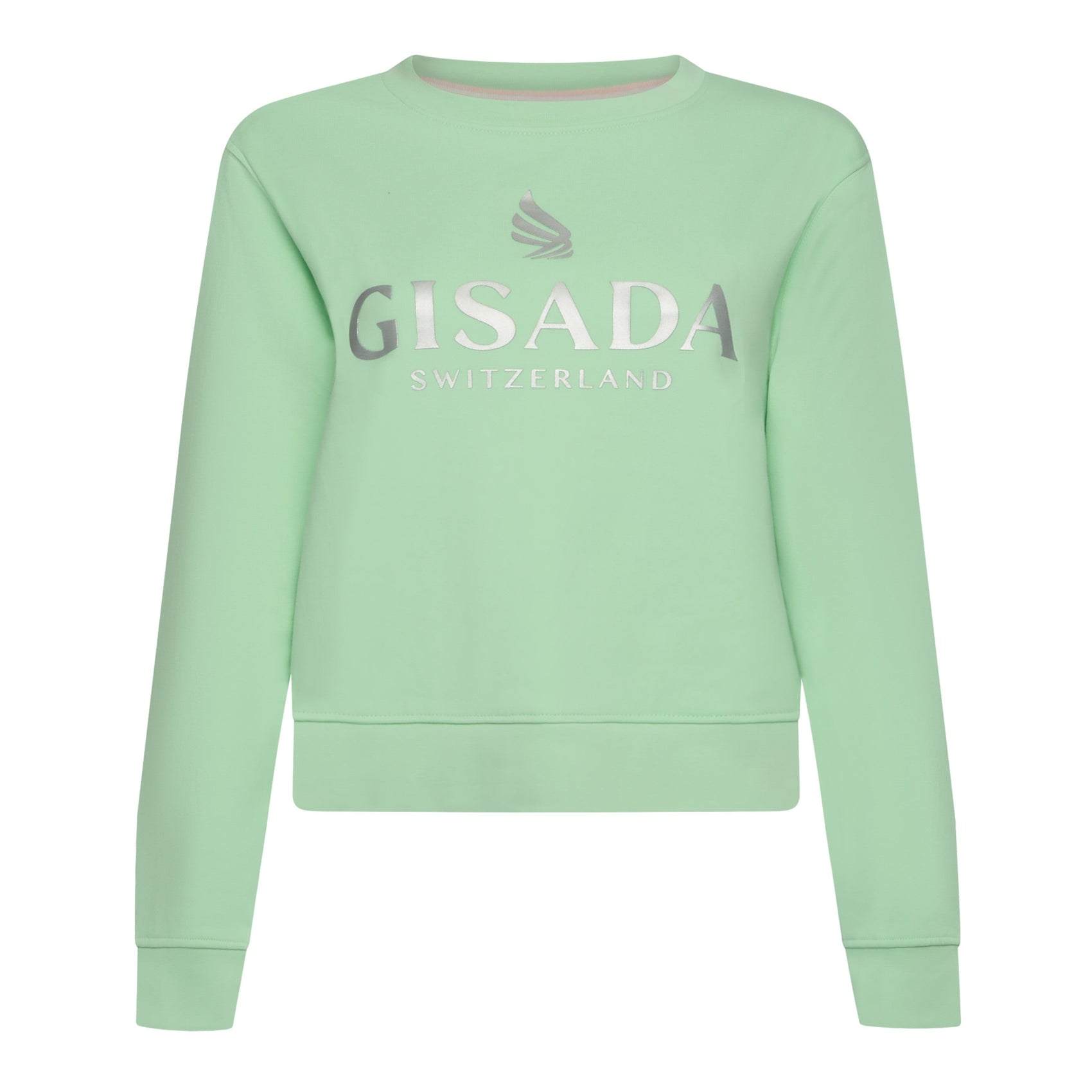 Crop Sweatshirt in Midweight Cotton with Glitter Print - Gisada.com