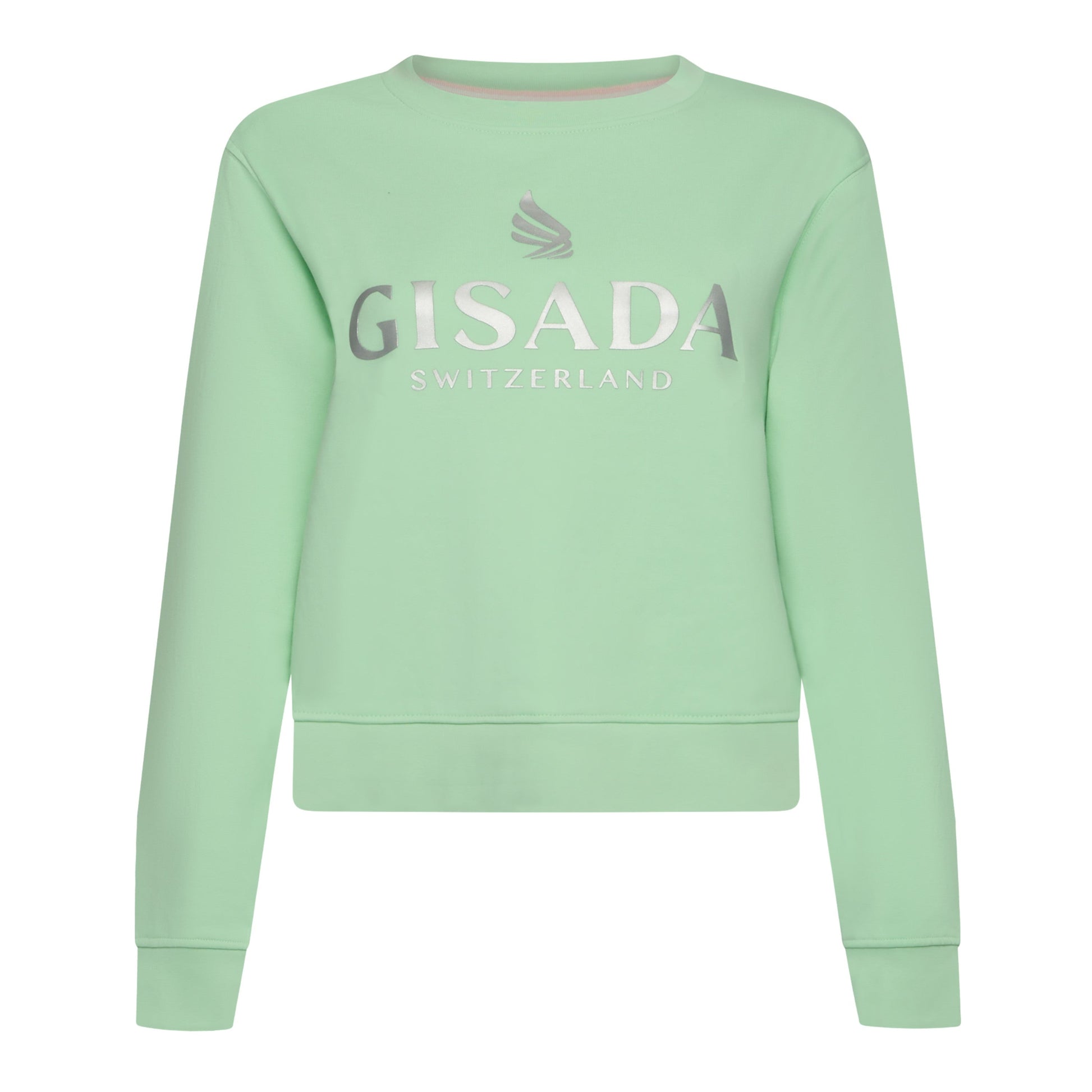 Crop Sweatshirt in Midweight Cotton with Glitter Print - Gisada.com