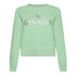 Crop Sweatshirt in Midweight Cotton with Glitter Print - Gisada.com