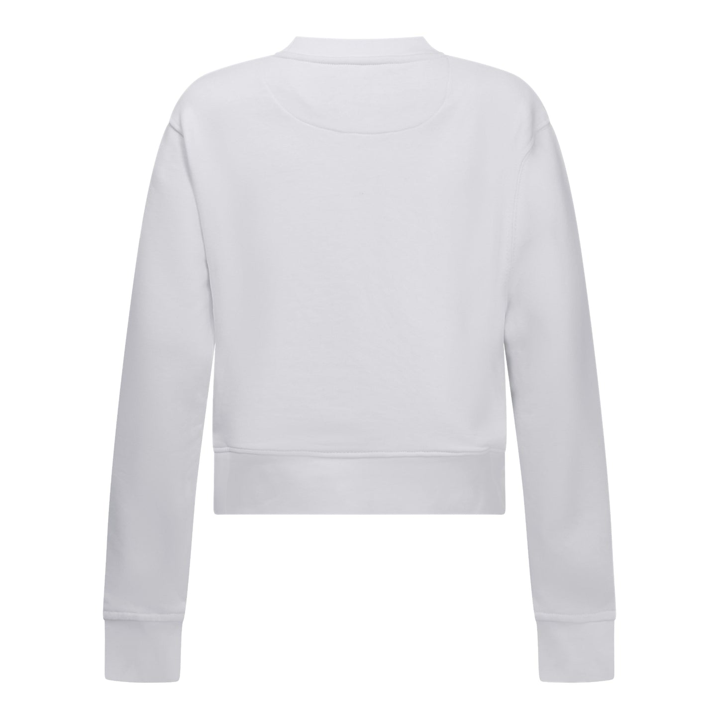 Crop Sweatshirt in Midweight Cotton with Glitter Print - Gisada.com