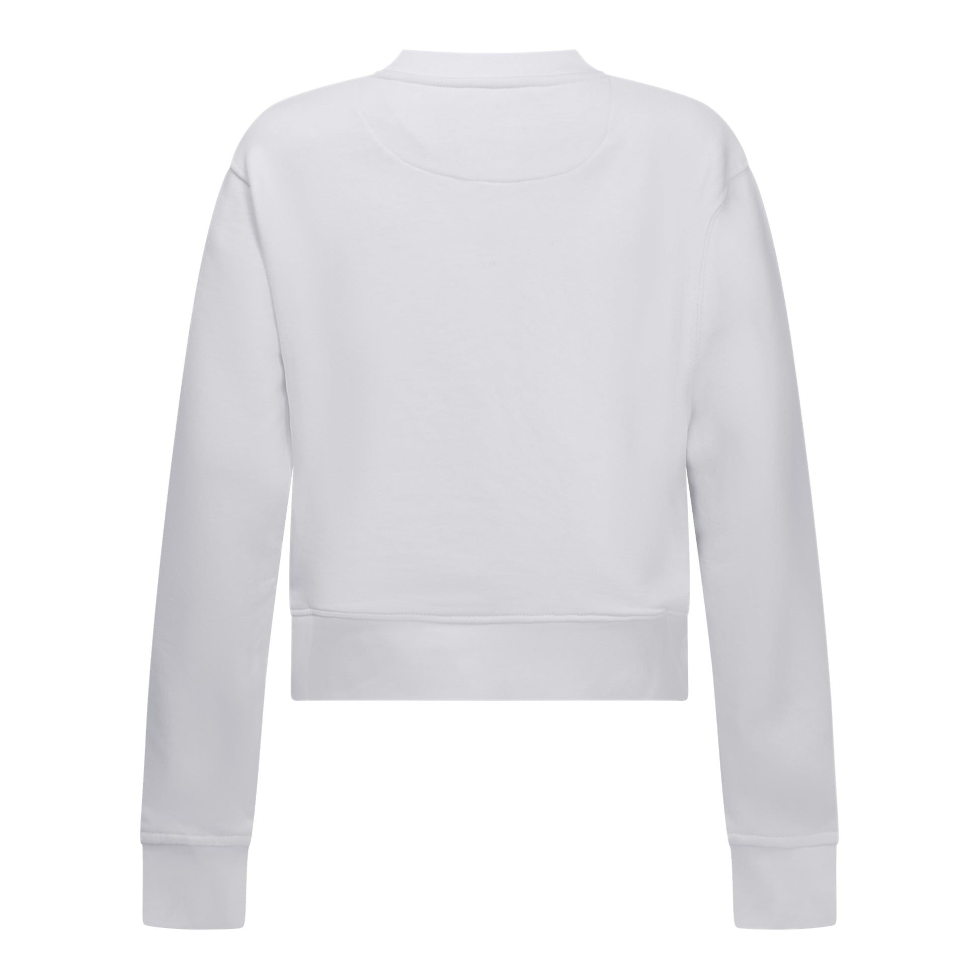 Crop Sweatshirt in Midweight Cotton with Glitter Print - Gisada.com
