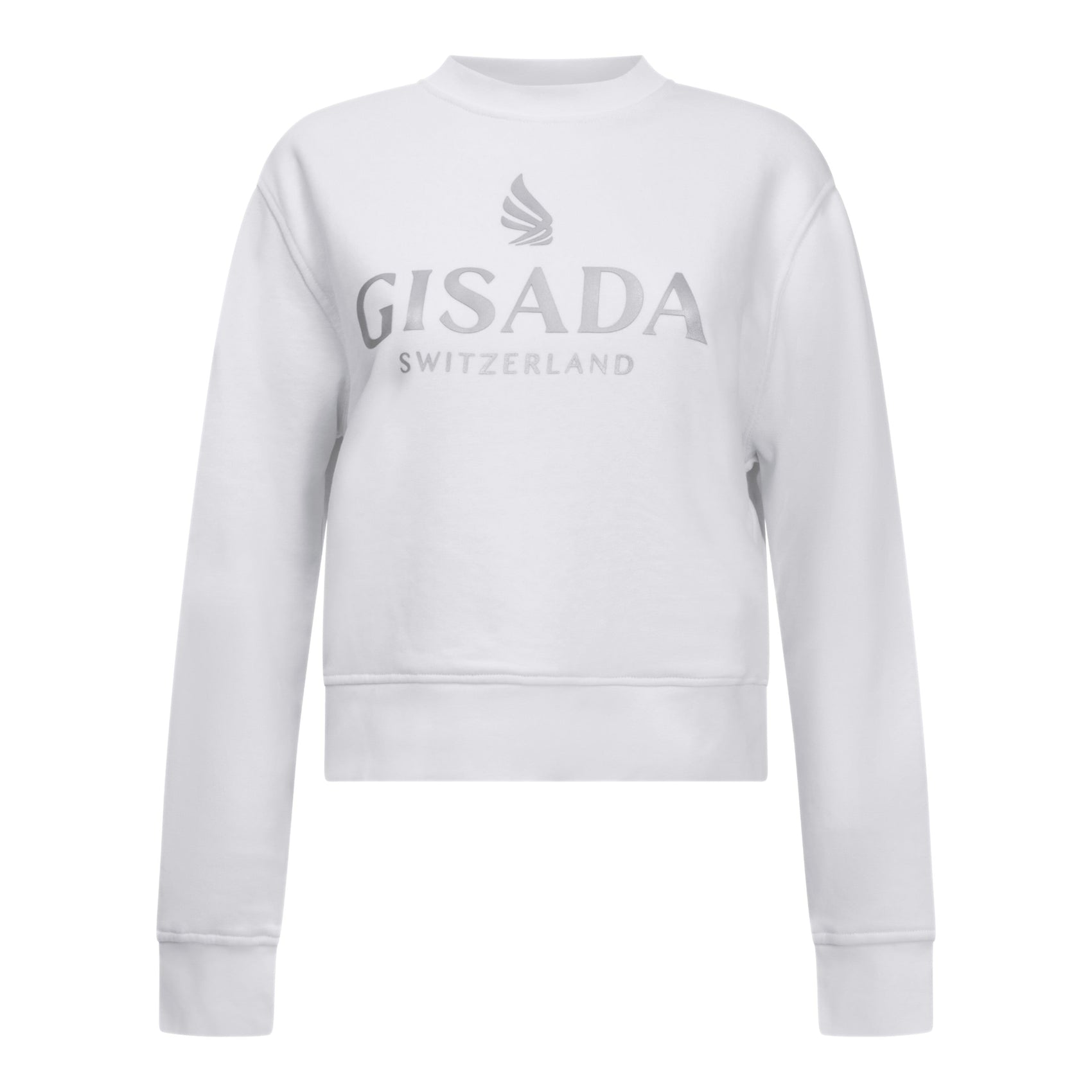 Crop Sweatshirt in Midweight Cotton with Glitter Print - Gisada.com