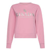 Crop Sweatshirt in Midweight Cotton with Glitter Print - Gisada.com