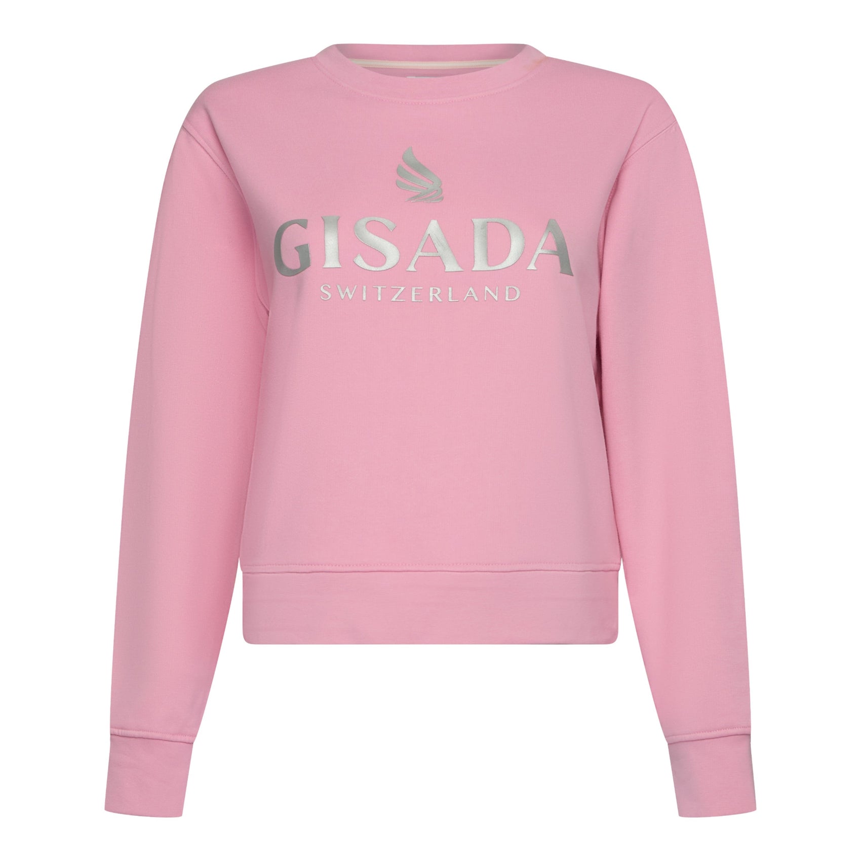 Crop Sweatshirt in Midweight Cotton with Glitter Print - Gisada.com