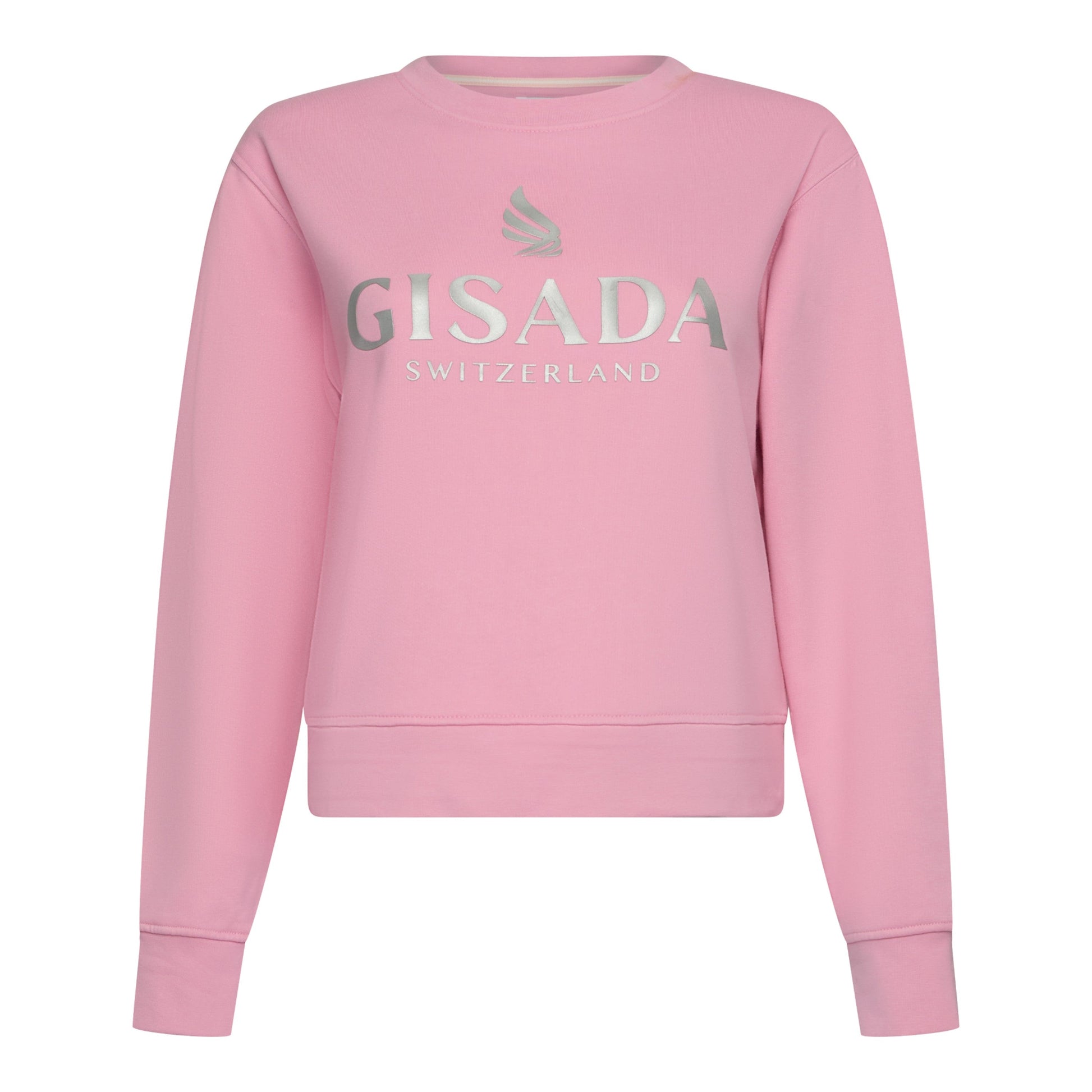 Crop Sweatshirt in Midweight Cotton with Glitter Print - Gisada.com