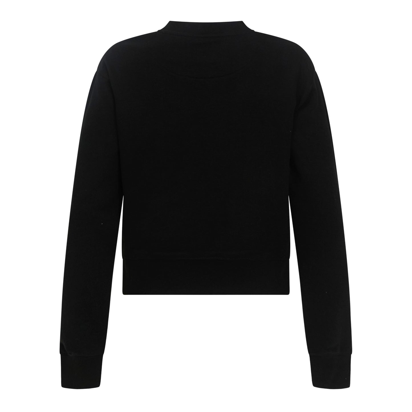 Crop Sweatshirt in Midweight Cotton with Small Silicon Logo - Gisada.com
