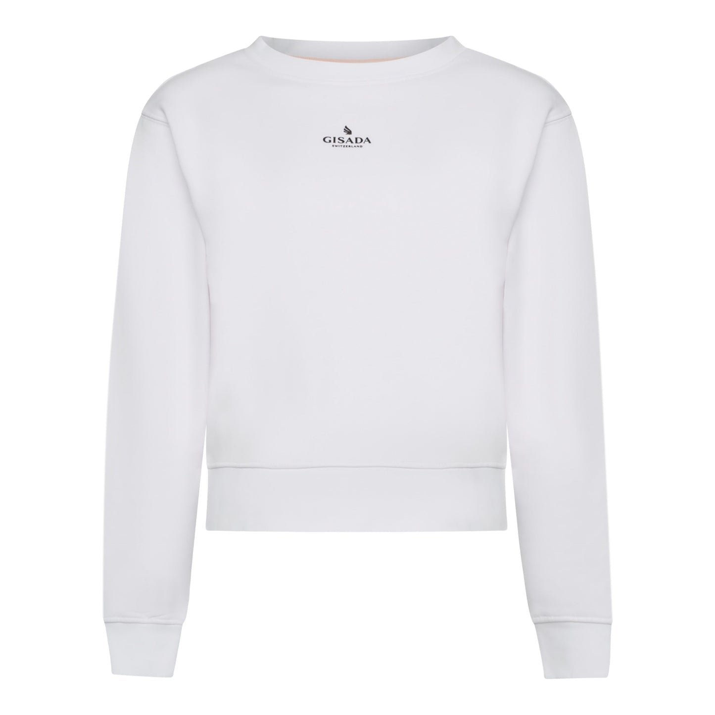 Crop Sweatshirt in Midweight Cotton with Small Silicon Logo - Gisada.com