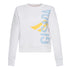 Crop Sweatshirt in Midweight Cotton with Vertical Silicon Print - Gisada.com
