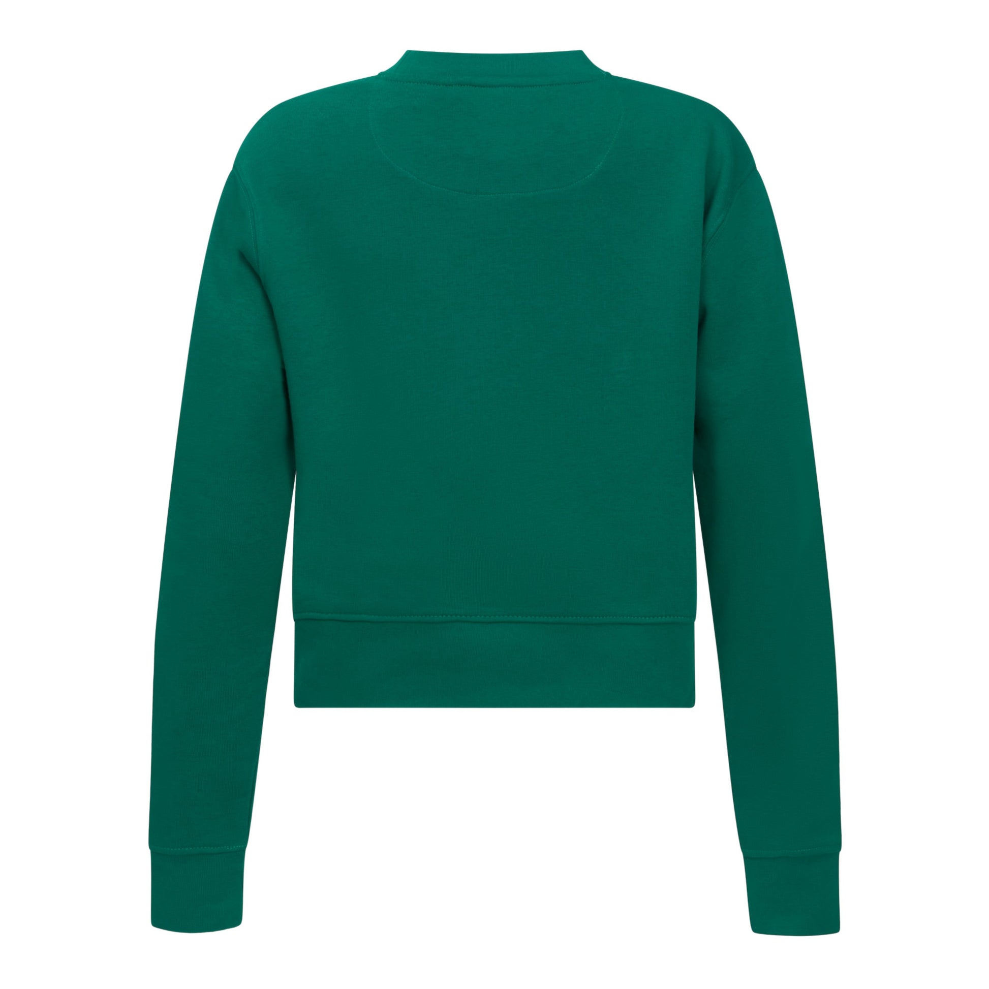 Crop Sweatshirt in Midweight Cotton with Vertical Silicon Print - Gisada.com
