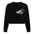 Crop Sweatshirt in Midweight Cotton with Vertical Silicon Print - Gisada.com