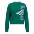 Crop Sweatshirt in Midweight Cotton with Vertical Silicon Print - Gisada.com