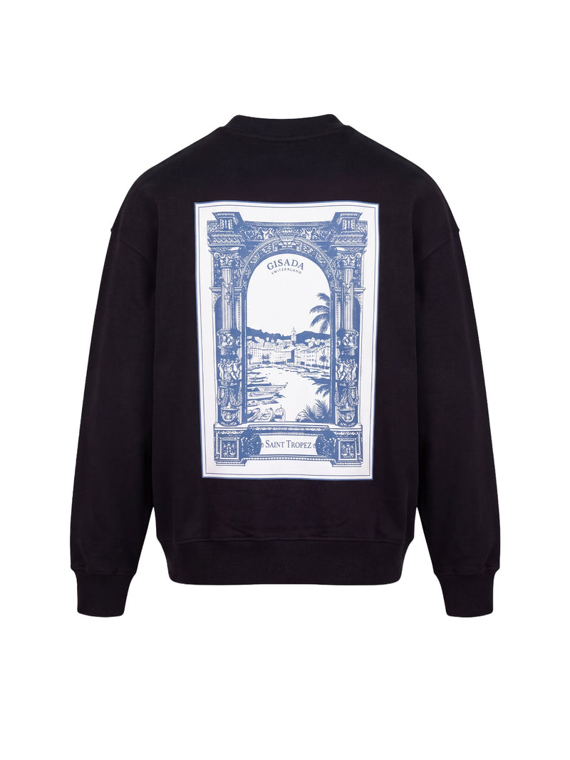 Fine Cotton Jersey Sweatshirt With Print