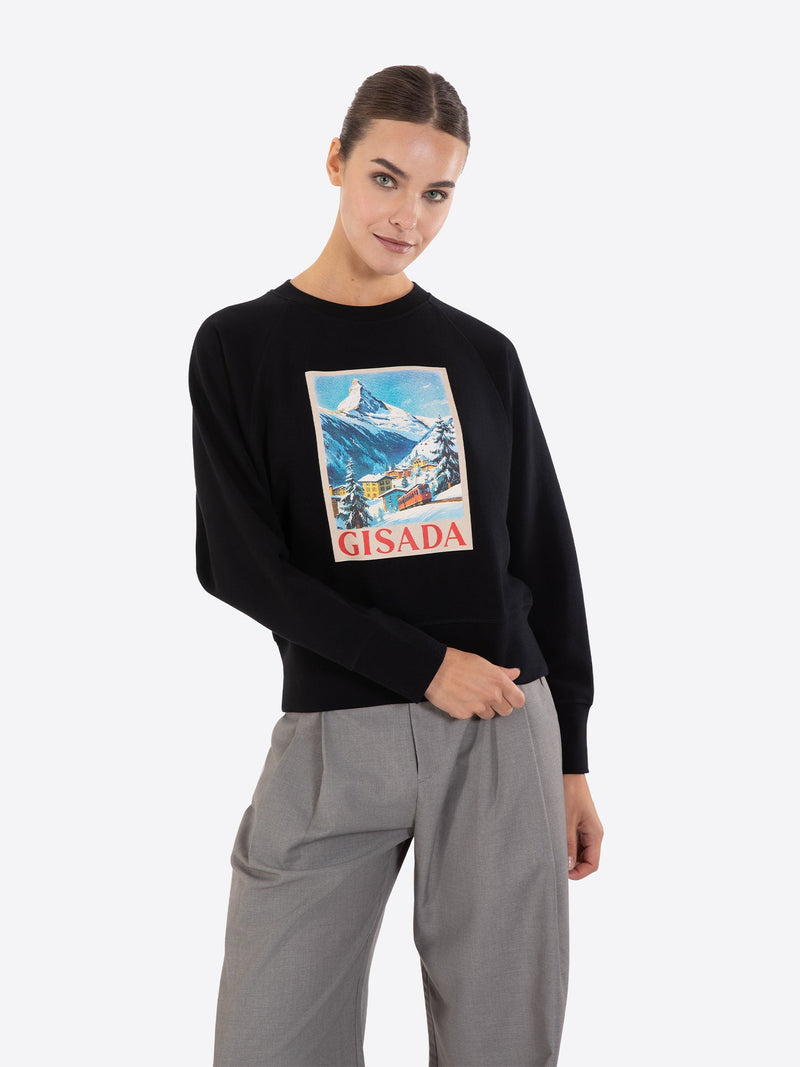 Fine Cotton Jersey Sweatshirt With Print - Gisada.com