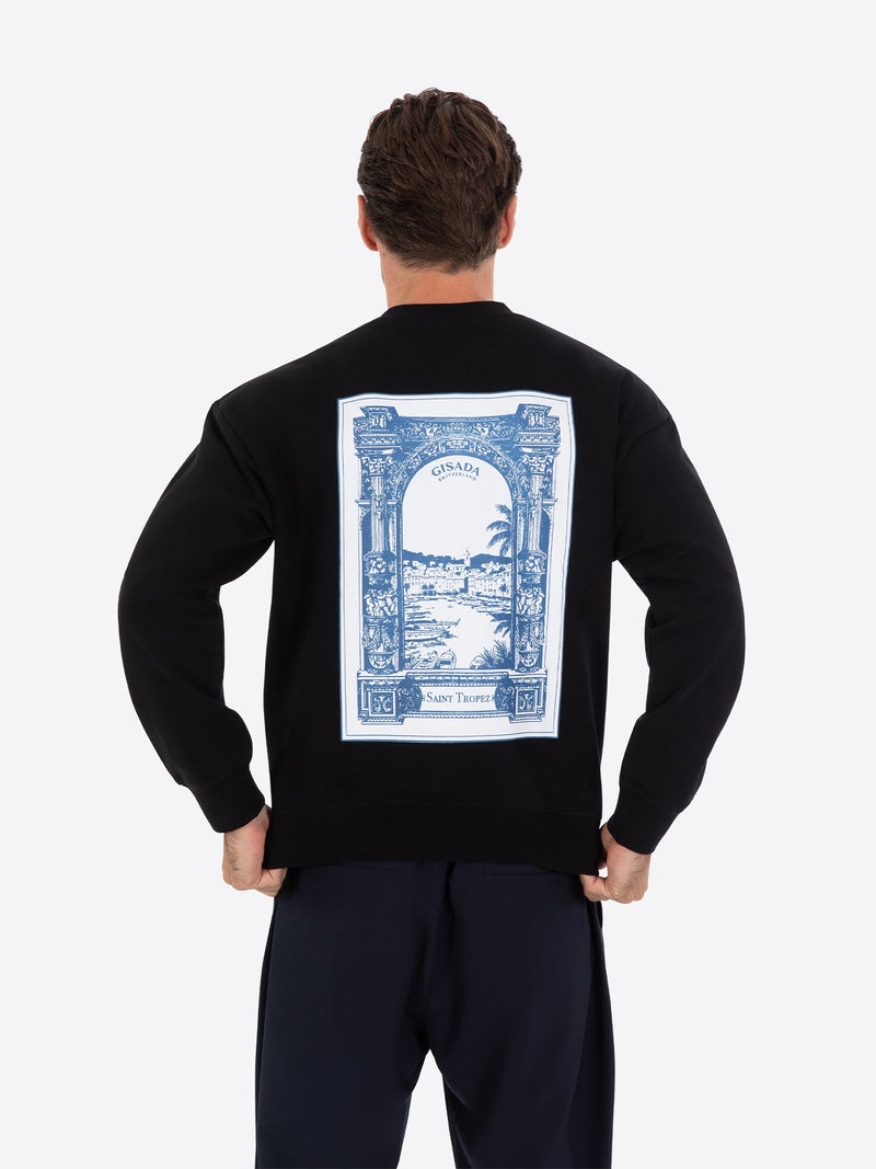 Fine Cotton Jersey Sweatshirt With Print - Gisada.com