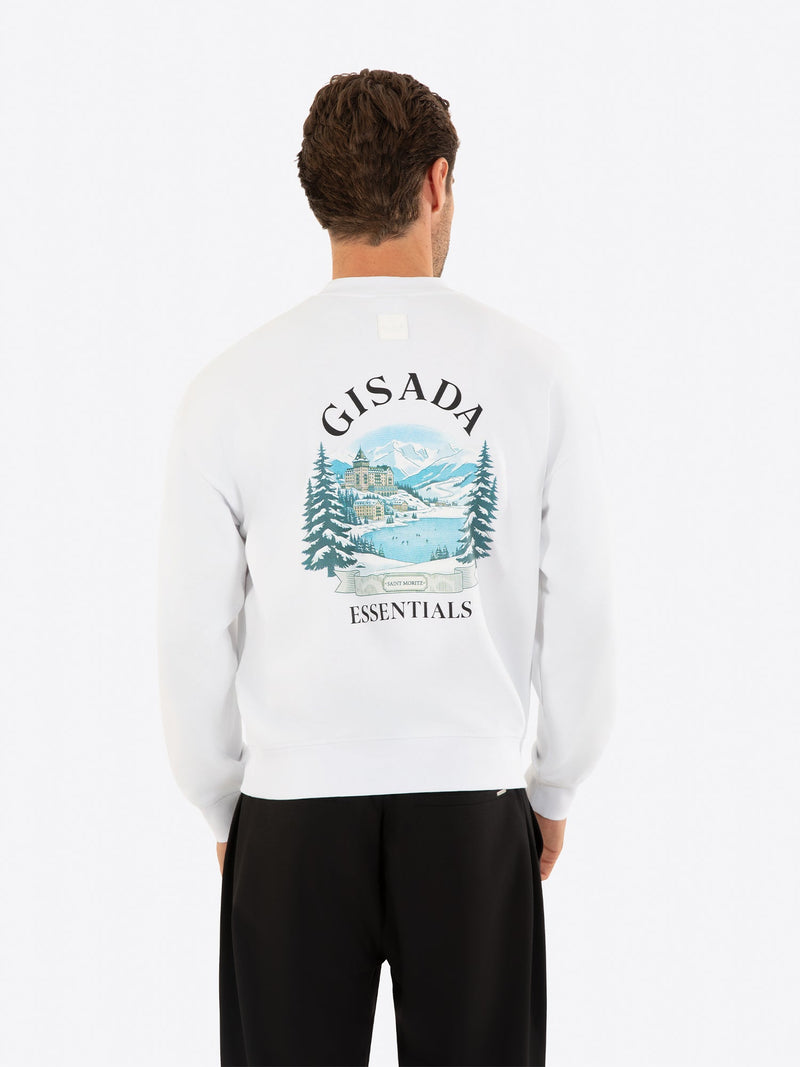 Fine Cotton Jersey Sweatshirt With Print - Gisada.com