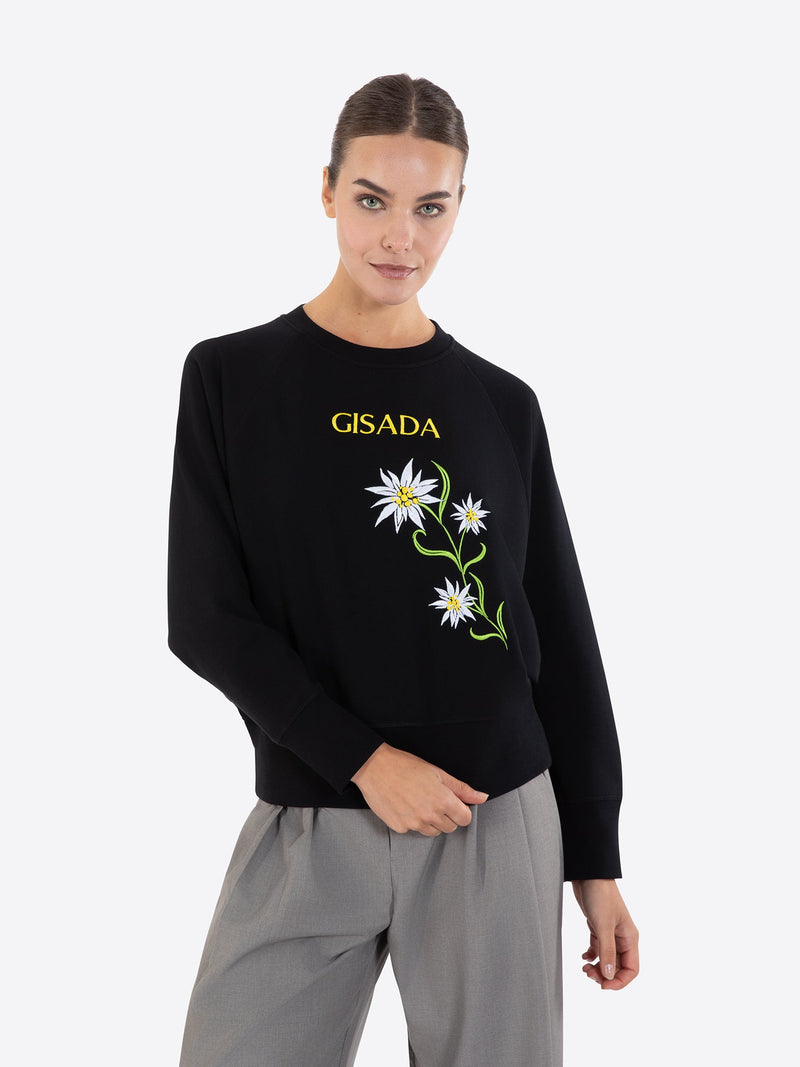 Fine Cotton Jersey Sweatshirt With Print - Gisada.com