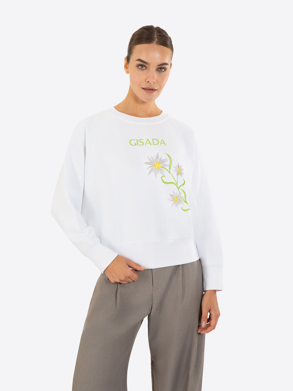 Fine Cotton Jersey Sweatshirt With Print - Gisada.com