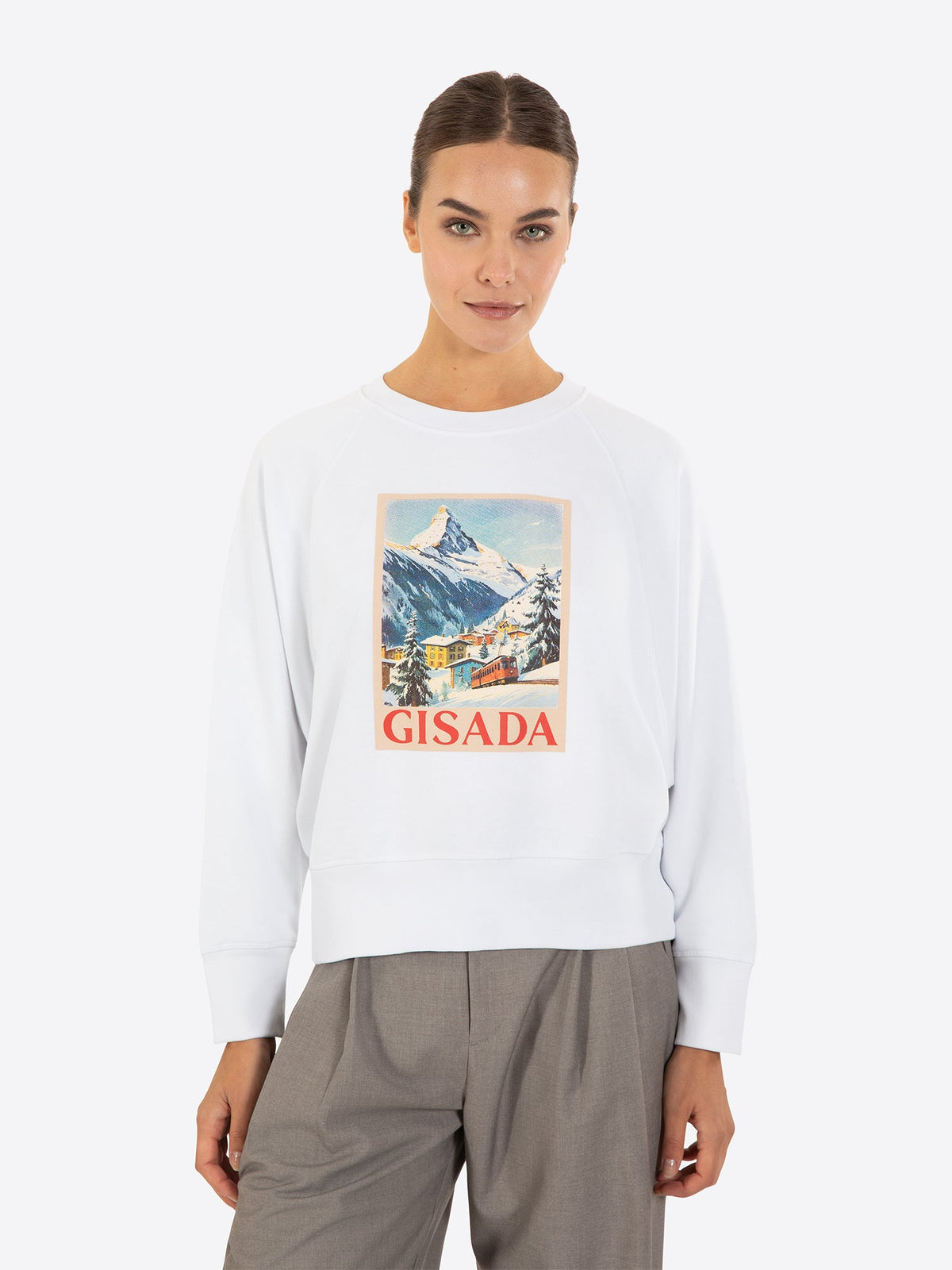 Fine Cotton Jersey Sweatshirt With Print - Gisada.com