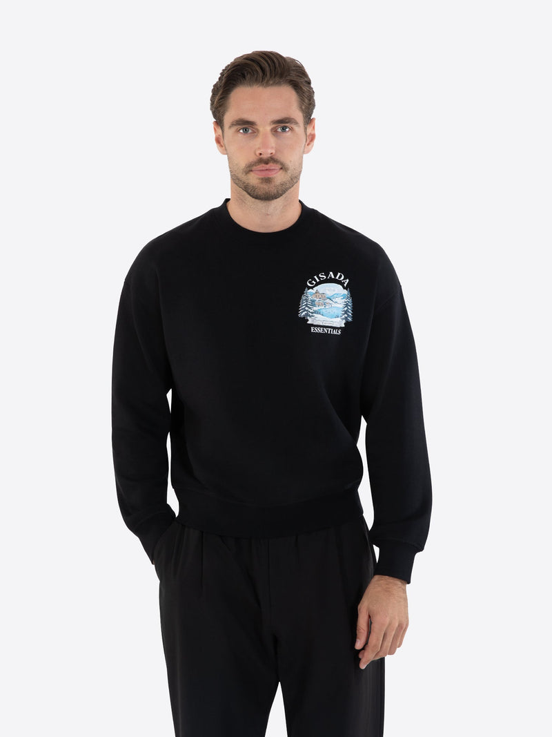 Fine Cotton Jersey Sweatshirt With Print - Gisada.com