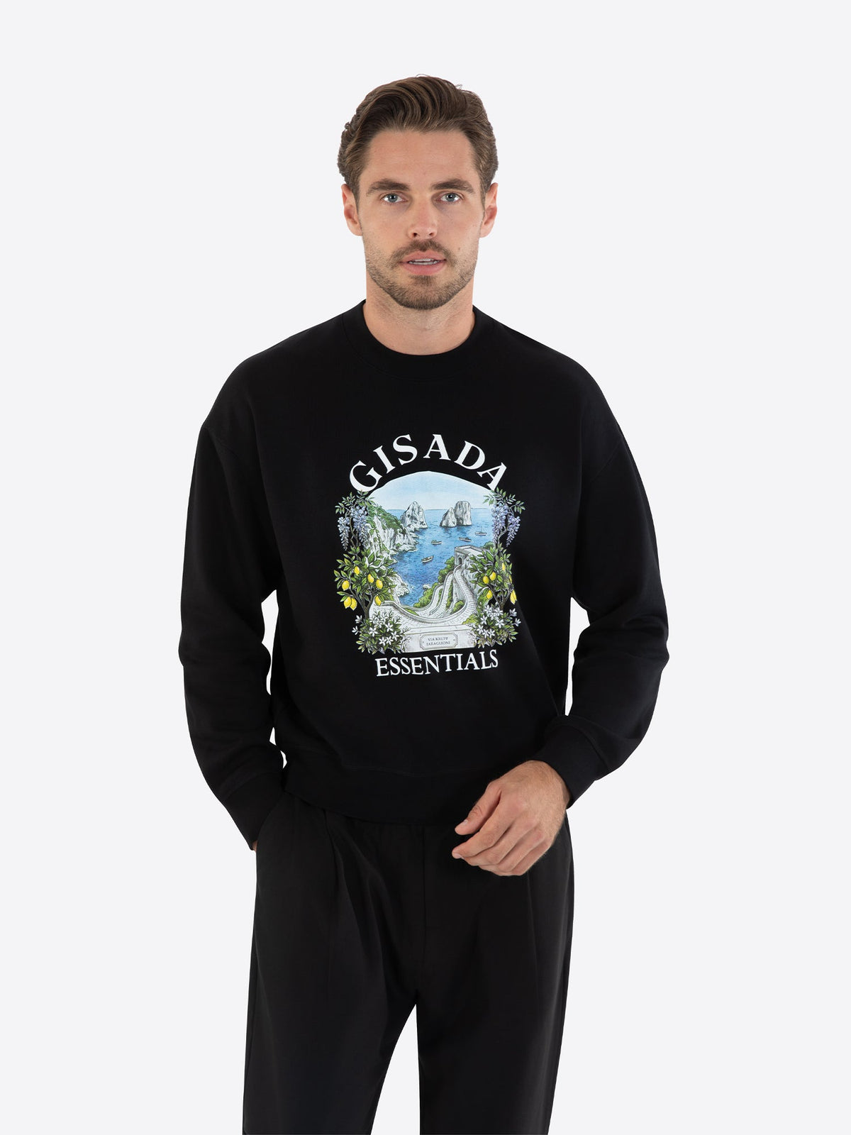 Fine Cotton Jersey Sweatshirt With Print - Gisada.com