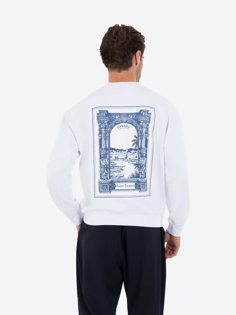 Fine Cotton Jersey Sweatshirt With Print - Gisada.com