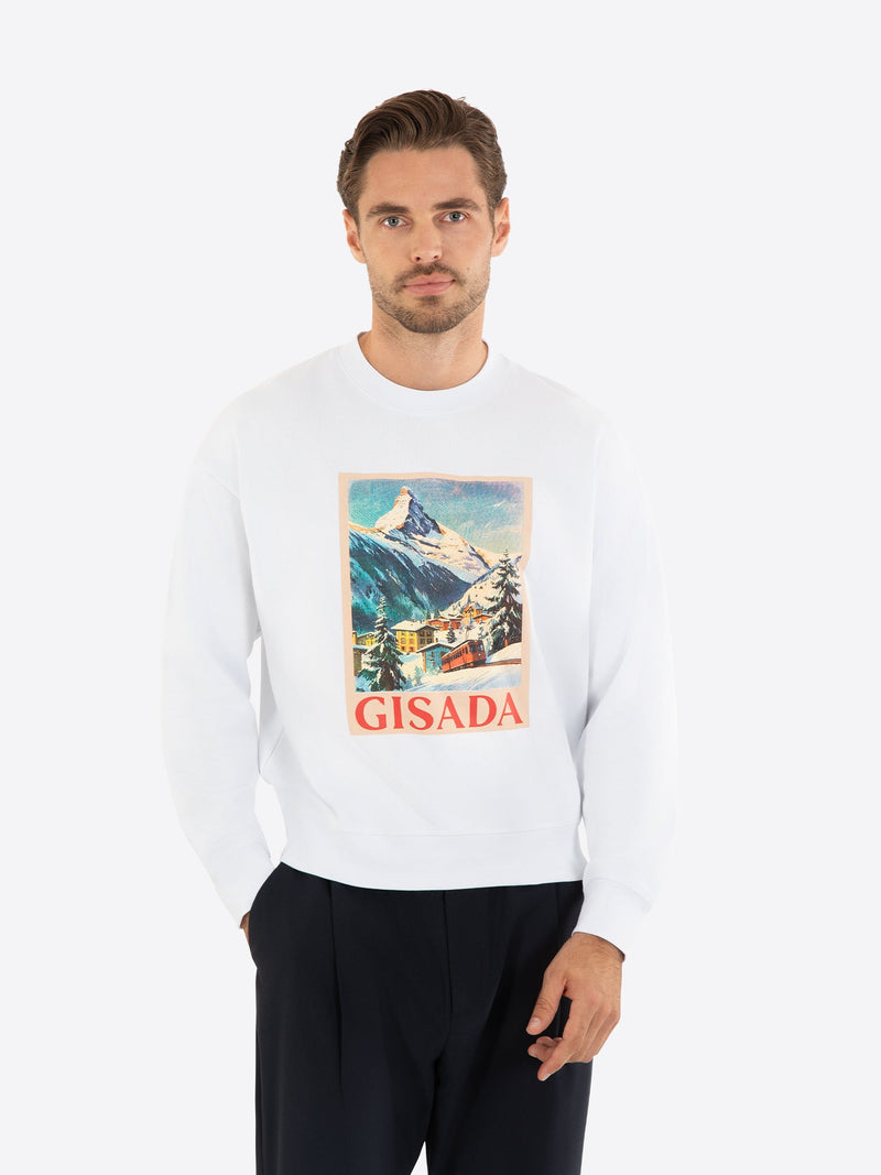 Fine Cotton Jersey Sweatshirt With Print - Gisada.com