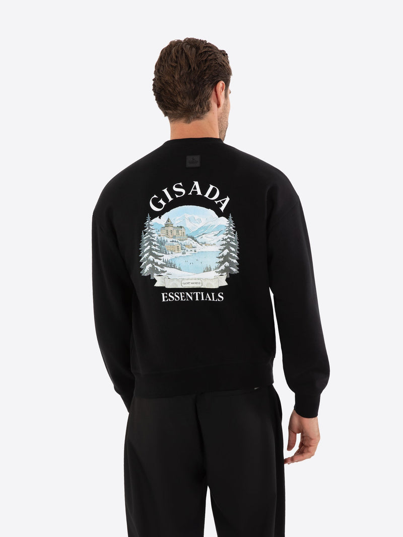Fine Cotton Jersey Sweatshirt With Print - Gisada.com