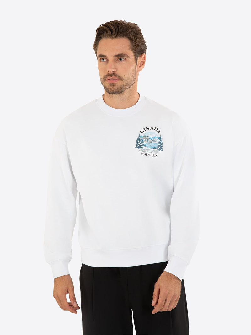 Fine Cotton Jersey Sweatshirt With Print - Gisada.com
