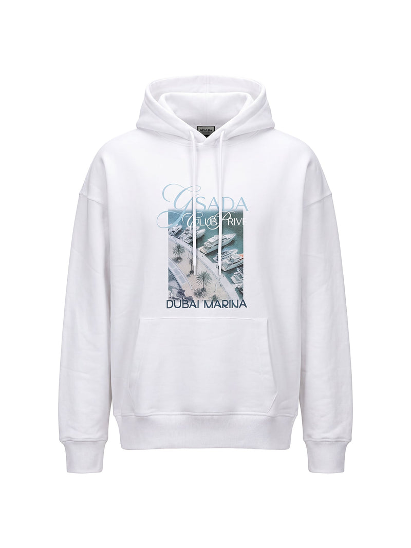 Fine Cotton Jersey Unisex Hoodie With Print - Gisada.com