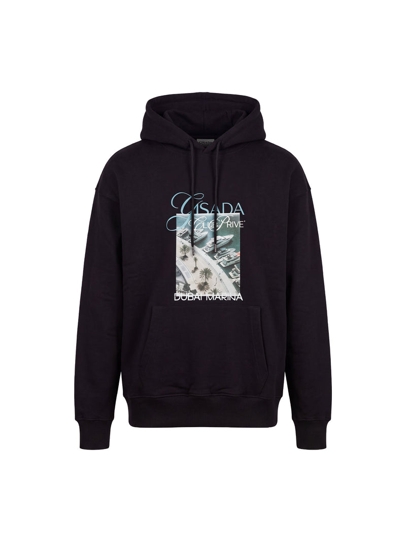 Fine Cotton Jersey Unisex Hoodie With Print - Gisada.com