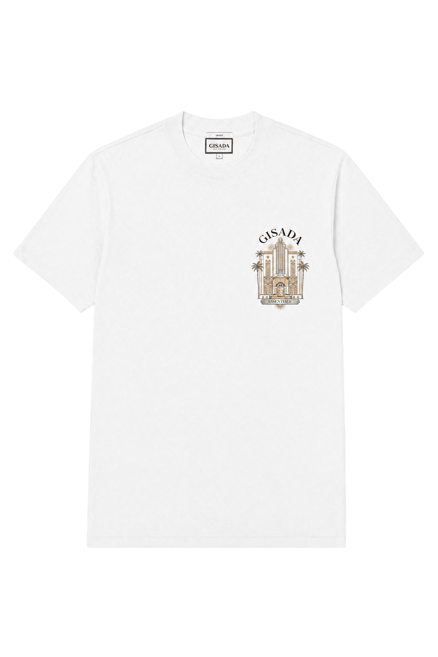 Fine Cotton Jersey Unisex T-Shirt With Print - Gisada.com
