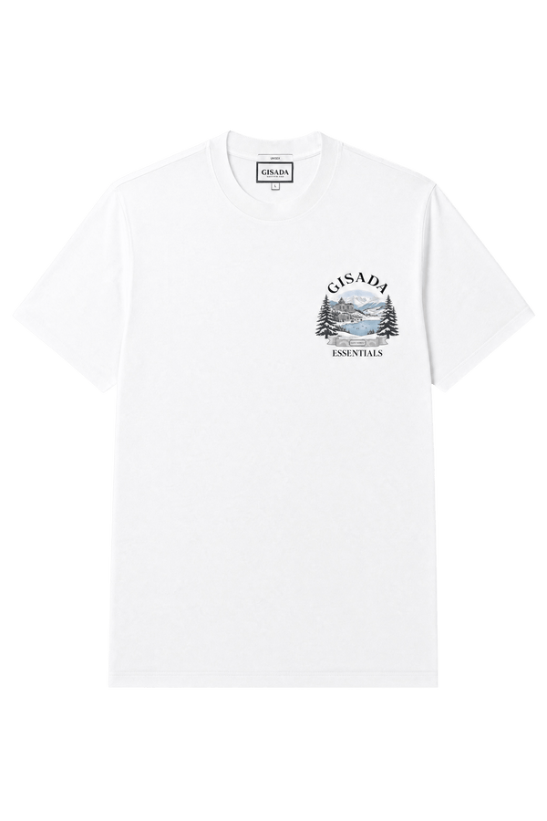 Fine Cotton Jersey Unisex T-Shirt With Print - Gisada.com