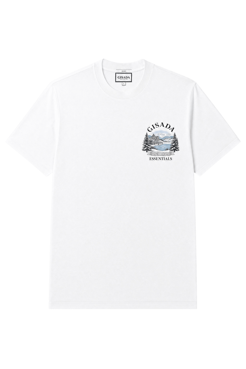 Fine Cotton Jersey Unisex T-Shirt With Print - Gisada.com
