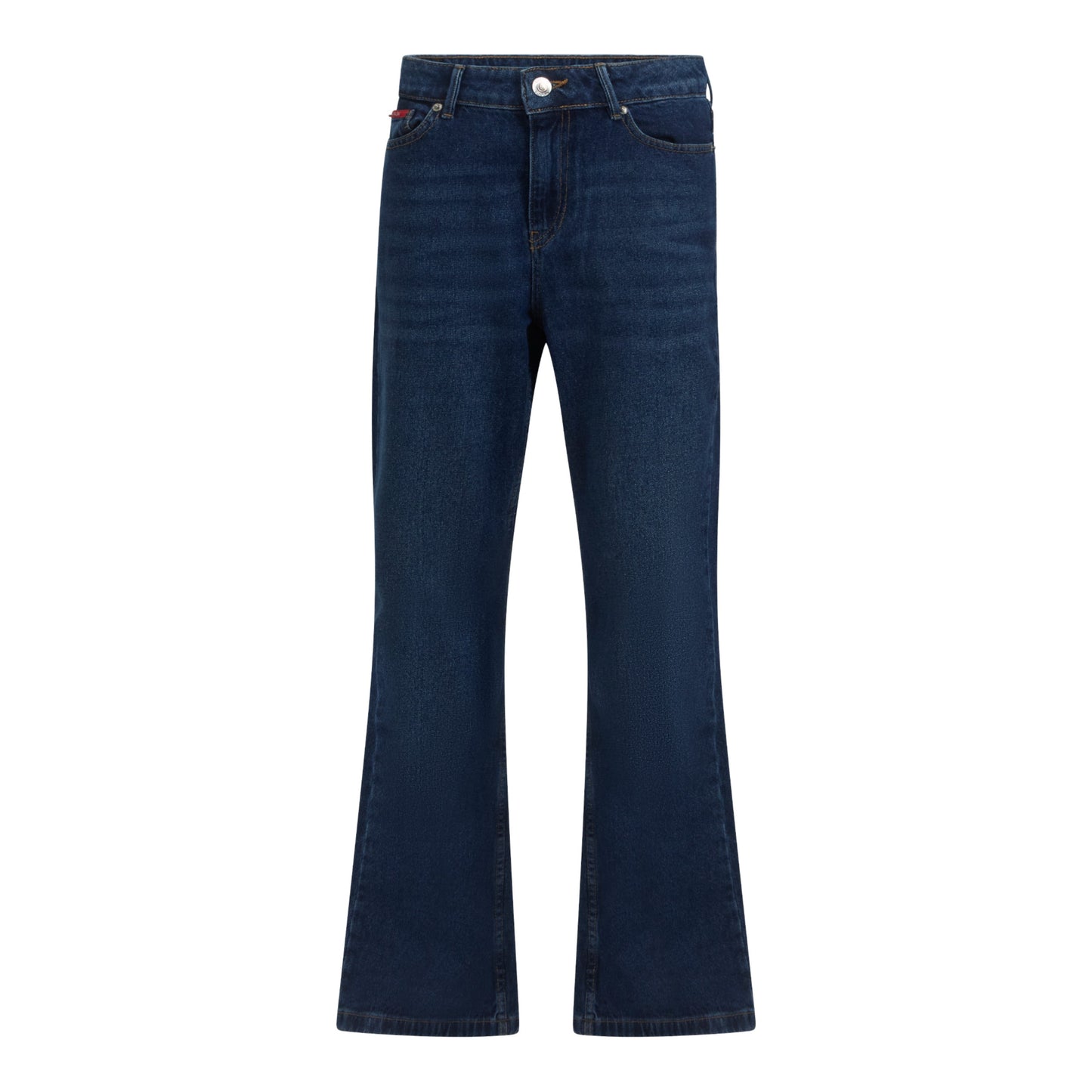 Flared Denim Jeans with Bottom Label - Gisada.com