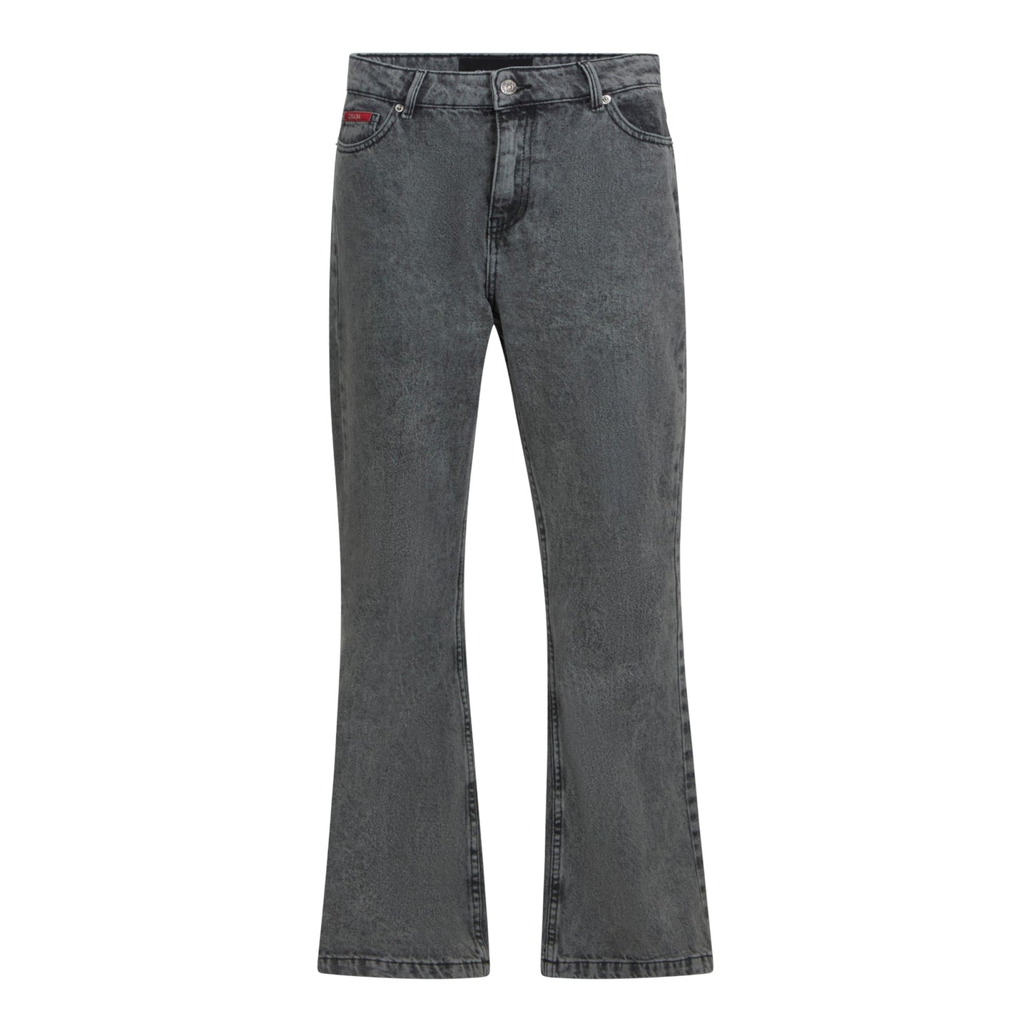 Flared Denim Jeans with Bottom Label - Gisada.com