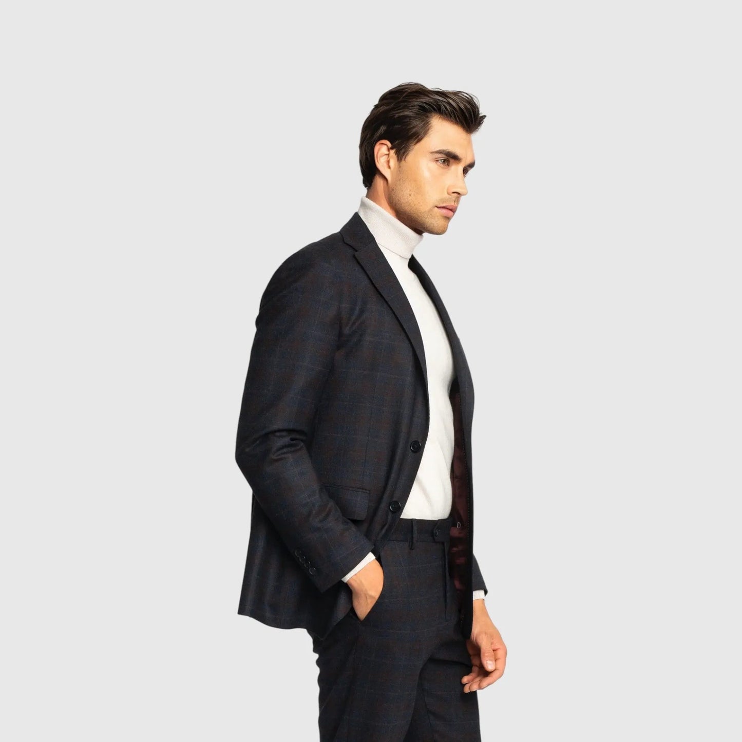 London Patterned Blazer in Luxe Wool Melange - Gisada.com